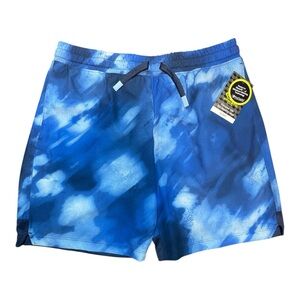 Athletic Works Blue Woven Print Short Size L (10-12)  HUSKY